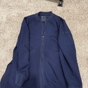 Figs Bellery Style Navy Blue Zip-Up Jacket